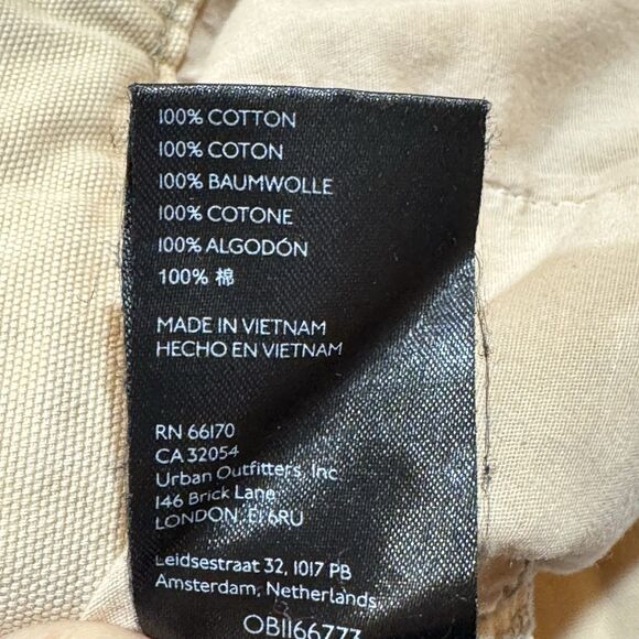 BDG Urban Outfitters Cargo Joggers M Tan Raw Hem Distressed Streetwear - Picture 10 of 16